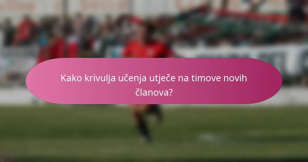 Kako krivulja učenja utječe na timove novih članova?