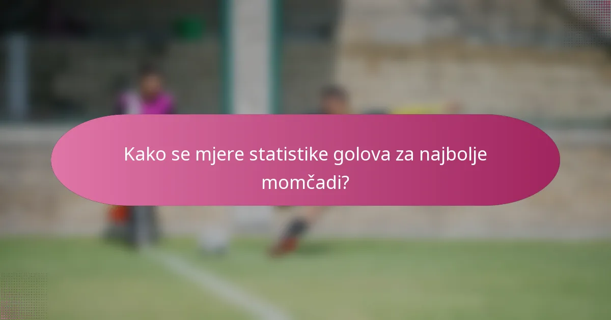 Kako se mjere statistike golova za najbolje momčadi?