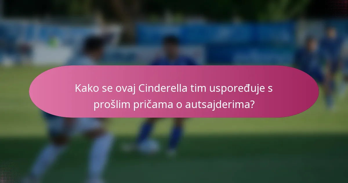 Kako se ovaj Cinderella tim uspoređuje s prošlim pričama o autsajderima?