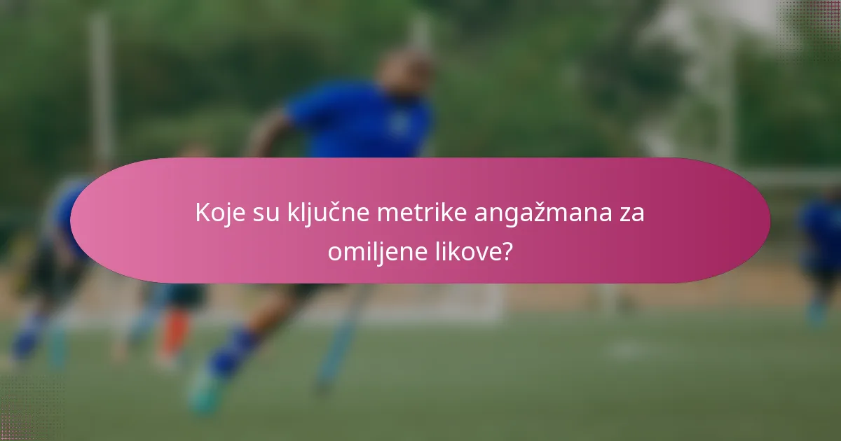 Koje su ključne metrike angažmana za omiljene likove?