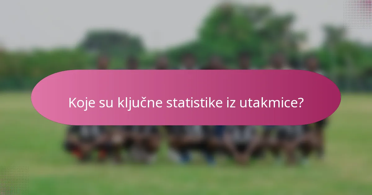 Koje su ključne statistike iz utakmice?