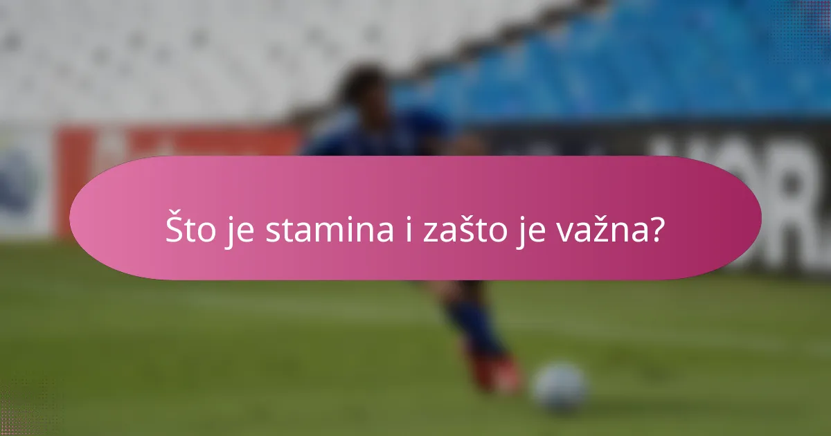Što je stamina i zašto je važna?